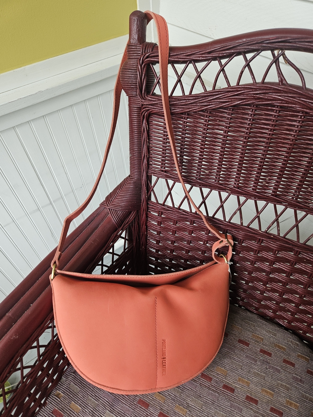 Portland Leather Coral-Salmon  Koala Sling  Bag Large Suede
